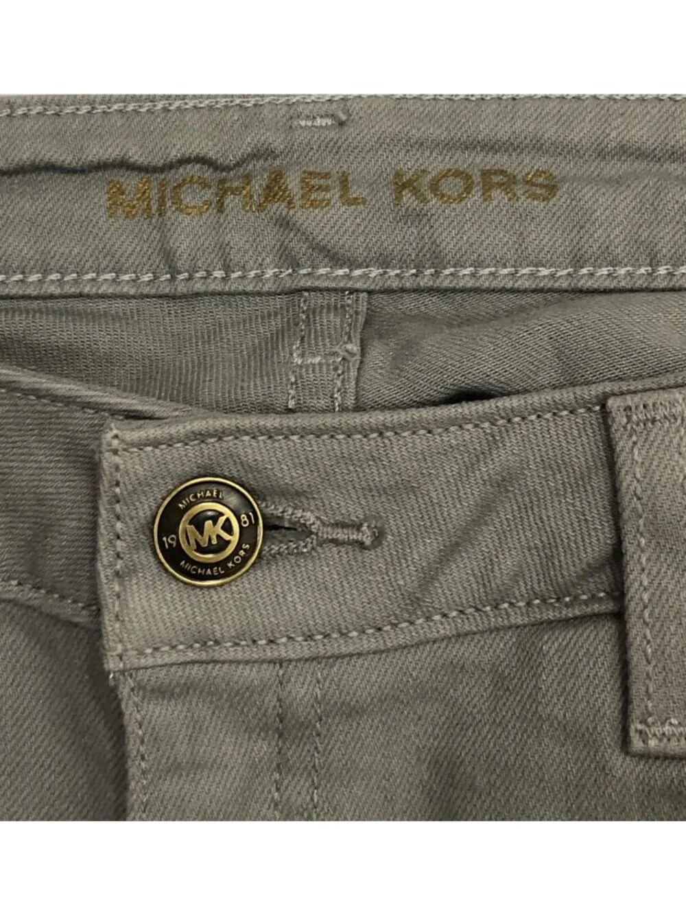 New Michael Kors Pants Cropped Grey  Jeans Womens 4 Stretch Slim Mid Rise Capri